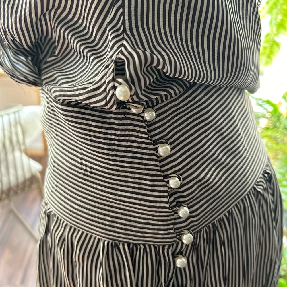 Zara vintage retro dress 100% rayon drop waist - Picture 6 of 13